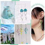 FASHEWELRY 10Pcs Flower Glass Beads Caps 21mm Green Wind Bell Beads 21mm Glass Fishing Beads Floral Jellyfish Beads for Wind Chimes Craft Jewelry Making - color: 21mm，Medium Sea Green