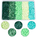 SUNNYCLUE 1 Box 3000pcs 6mm St. Patrick's Day Green Clay Beads Clay Spacer Beads Multicolor Polymer Slice Disc Flat Round Heishi Loose Spacer for Jewelry Making Supplies Women Adults Bracelet Earrings - style: Style 4