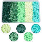 SUNNYCLUE 1 Box 3000pcs 6mm St. Patrick's Day Green Clay Beads Clay Spacer Beads Multicolor Polymer Slice Disc Flat Round Heishi Loose Spacer for Jewelry Making Supplies Women Adults Bracelet Earrings - style: Style 4