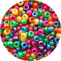 Amaney 1000Pcs Pearl Luster Pony Beads 6x9mm Mixed Colors Acrylic Beads for Making Bracelet Hair Braids Crafts - color: 1000Pearl