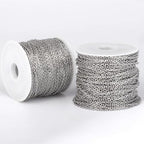 66 Feet Stainless Steel Rolo Cable Chain Bulk, 1.5mm 304 Stainless Steel Diamond-Cut Oval Rolo Cable Link Chains Roll Spool for Jewelry Making - color: Stainless Steel, size: 1.5mm width