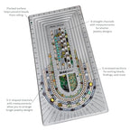 The Beadsmith Bead Board, Grey Flocked, 5 U-Shape and 6 Straight Channels, 10 x 20.5 inches, Design Boards for Creating Bracelets, Necklaces and Other Jewelry - size: 40" - 5 Channel