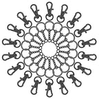 150Pcs Swivel Snap Hook Set,Gun Black Swivel Clasps Lanyard Snap Keychain Hooks Lobster Clasp Split Key Rings with Chain and Jump Rings Bulk for Keychain Lanyard,Charm,Jewelry,DIY Crafts Supplies - color: Gun Black