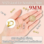 OHINGLT Double Lobster Claw Clasps 925 Sterling Silver Necklace Extender, Double End Design Necklace Clasps and Closures, Bracelet Connector Suitable for Jewelry Making - color: 2PCS 14K Gold Plated 925 Sterling Silver
