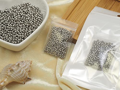 500pcs Silver Filled Spacer Beads that Do Not Fade Easily Smooth Round Beads Seamless Ball Beads Brass Loose Beads Metal Beads for DIY Necklace Bracelet Jewelry Making (Silver-2mm) - size: Silver-2mm