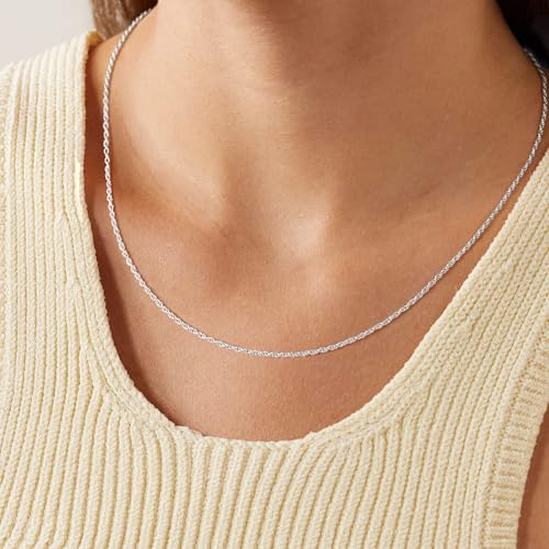 IEFWELL S925 Sterling Silver Chain Necklace for Women - 1.5mm Sterling Silver Twisted Rope Chains, Hypoallergenic Soft Sturdy Necklace 16 18 20 22 24 26 Inches Jewelry Gifts for Women Men - size: 20 Inch