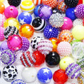 Exway 100 Pcs 20mm Beads for Pens Rhinestone Bubblegum Beads Mixed Crystal Acrylic Round Chunky Bead Sparkly Craft Large Balls Bead for Pen Beadable Keychain Bracelet DIY Jewelry Making Supplies - color: Colourful