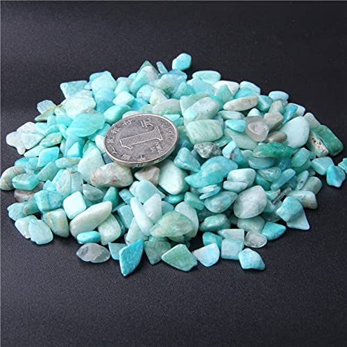 Natural 500 pcs Amazonite No Hole Undrilled Irregular Chip Gemstone Beads Rock Gravel Crystal Tumble Minerals Gravel Specimen Energy Decorative Stone Fish Tank Stone - color: Amazonite