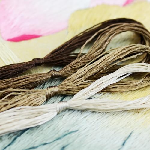 4 Skeins Mulberry Silk Floss Embroidery Thread Floss-Cross Stitch Threads China Silk Woven Jewelry Threads DIY Sewing Kits (23) - color: 23