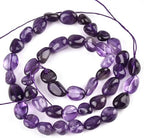 HAAMIIQII Natural Purple Amethyst Crystal Pebble Stone 5-8mm Small Irregular Freeform Tumbled Loose Gemstone Beads for Jewelry Making Strand 15 Inch (45-50pcs) - color: Amethyst