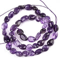 HAAMIIQII Natural Purple Amethyst Crystal Pebble Stone 5-8mm Small Irregular Freeform Tumbled Loose Gemstone Beads for Jewelry Making Strand 15 Inch (45-50pcs) - color: Amethyst