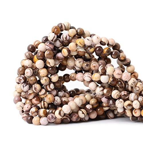 60PCS 6mm Natural Australian Zebra Gemstone Round Loose Beads Crystal Energy Stone for DIY Jewelry Making 1 Strand 15" - color: Australian Zebra, size: 6mm