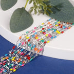 [16.5FT] Enamel Chains for Jewelry Making 2MM Stainless Steel Enamel Lip Link Chain Bulk for Necklace Bracelet - color: Stainless Steel Colorful