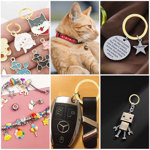 100pcs 8mm Tiny Split Ring for Jewelry Making, Double Loops Round Split Jump Rings Necklaces Bracelets Earrings Metal Mini Key Rings DIY Craft - color: 8mm Outter Dia.;6.4mm Inside Dia. Gold