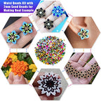 Ybxjges 42000Pcs 2mm Glass Seed Beads 12/0 Small Tiny Beads Kit with 150Pcs Alphabet Letter Beads Pendants Charms Jump Ring Elastic String for DIY Bracelets Necklace Jewelry Making Supplies