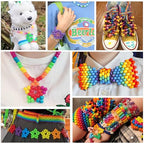 4800PCS Pony Beads Bulk, 24 Colors Kandi Beads 6x9mm Large Hole for Friendship Bracelets, Jewelry Making, Hair Braiding, DIY Art Craft Mothers Day Gifts - Shockproof Protective Gift Packaging