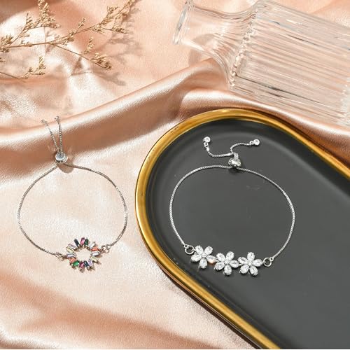 DanLingJewelry 20pcs Adjustable Slider Bracelet Slider Extender Chains with Rhinestones Ends for Jewelry Making DIY 8 Inches(226mm) P - color: StyleⅠ-20 pcs-Platinum