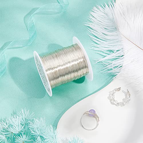 BENECREAT 26 Gauge 131 Yards Tarnish Resistant Silver Wire Jewelry Beading Wire for Beading Wrapping and Other Jewelry Craft Making - color: Silver, size: 26 Gauge