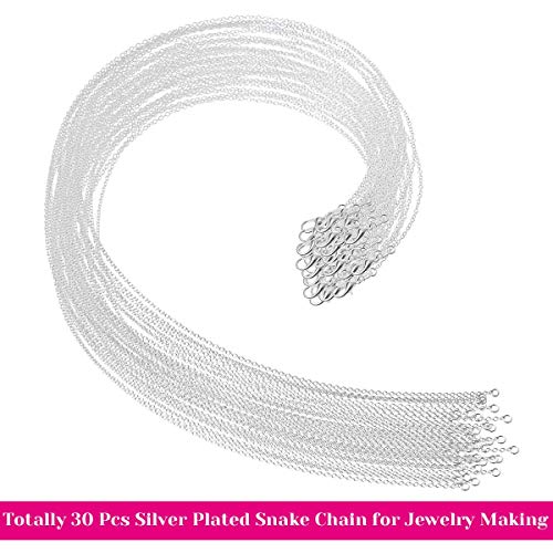 selizo 30 Pack Chain Necklace Bulk Jewelry Making Chains Silver Plated Necklace Chains for Necklace Jewelry Making, 1.2 mm (20 Inches) - size: 20 Inches