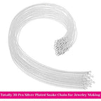 selizo 30 Pack Chain Necklace Bulk Jewelry Making Chains Silver Plated Necklace Chains for Necklace Jewelry Making, 1.2 mm (20 Inches) - size: 20 Inches