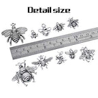 100g (30-60pcs) Antique Silver Mixed Honey Bee Charm Pendants Alloy Bee Pendant Flying Insect Charms Craft Supplies for DIY Necklace Bracelet Jewelry Making - style: Silver Bee Charms