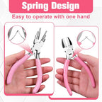 2 Pcs Jewelry Making Tools, Soft Jaw Plier with 6 in 1 Bail Making Plier 3mm to 10mm, Flat Nose Pliers with 2 Replacement Tips Wire Looping and Bending Pliers for Wire Wrapping Straightening - style: Soft Jaw Plier & Bail Making Plier
