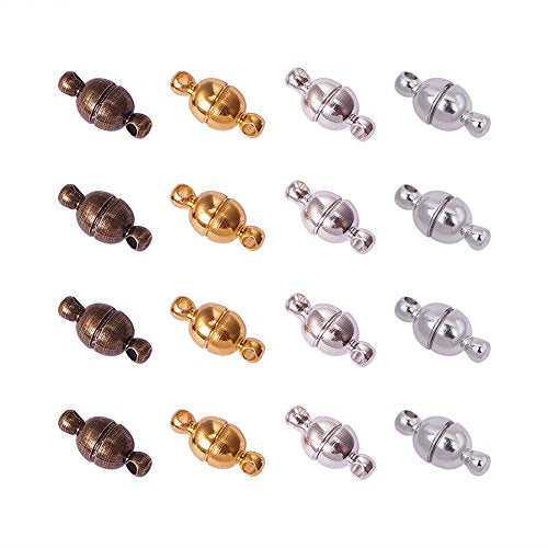PH PandaHall 100 Sets Brass Magnetic Clasps Mixed Color Round Magnet Converter Jewelry Clasps Buckle Ball for Bracelet Necklace Jewelry DIY Making