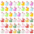 Augshy 64 Pcs Mini Christmas Ducks Charms, Luminous Glitter Resin Ducks Pendant Tiny Ducks Glow Mini Duck Ornaments for DIY Bracelet Necklace Jewelry Making Party Supplies - style: Christmas Ducks Style