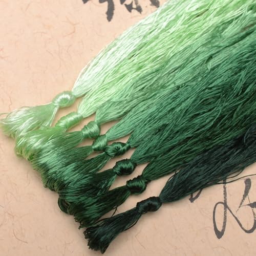 100% Nature Mulberry Handmade Embroidery Silk Thread Woven Jewelry Accessory Artificial Flowers Cross Stitch Floss DIY Sewing Kits 8 Gradient Colors 110m Each (31) - color: 31