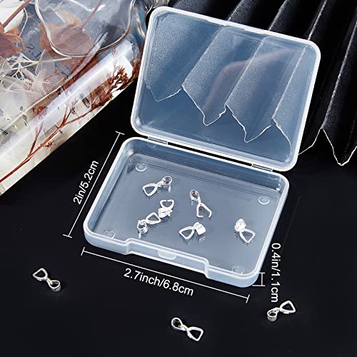 Beebeecraft 10Pcs/Box Small Pinch Bails Clasp 925 Sterling Silver Ice Pick Pinch Bails Dangle Charms Pendant Connector 12x5mm for Necklace Jewelry Making - color: Silver#3