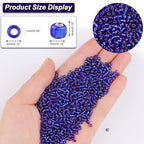 5100 Pcs Size 8/0 Glass Seed Beads, 3 mm Sapphire Small Mini Spacer Loose Pony Beads for Jewelry Making and DIY Crafts - color: Sapphire, size: Medium
