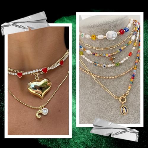 1 Box 30Pcs 24 Inch Ball Chain Necklace Bulk Gold Ball Bead Necklace Chains Metal Adjustable Iron Ball Beads Chain with Connector Clasp for Jewelry Making Chains Supplies DIY Necklace Crafts - color: Gold