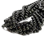 65Pcs Black Obsidian 6mm Beads Natural Stone Round Gemstone Genuine Real Stone for DIY Bracelet Jewelry String Making - color: Black Obsidian, size: 6mm