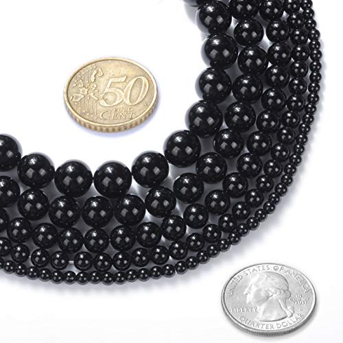 10mm Natural Black Onyx Gemstone Round Loose Beads Crystal Stone Bracelet Necklace Accessories Crafts for Jewelry Making DIY,1 Strand 15" - color: Black onyx, size: 10MM