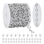 KYUNHOO 4.3 Yard Silver Craft Chains for Jewelry Making Hollow Circle Chain Links with Jewelry Connectors for Handcraft DIY Finding Supplies - color: Circle Steel