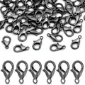 CooBigo 120pcs 16mm Lobster Clasps, Small Metal Alloy Lobster Claw Clasps for Necklace Bracelets Clip, Keychain Ring, Jewelry Making Accessories (Black) - color: 16mm Lobster Clasps Black