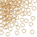 PH PandaHall 100pcs 24K Gold Jump Rings, 6mm Open Jump Rings Golden Brass Jewelry Connector Ring 18 Gauge Unsoldered O Ring for Earrings Bracelets Necklaces Chain Choker DIY Crafting - size: 6mm