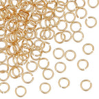 PH PandaHall 100pcs 24K Gold Jump Rings, 6mm Open Jump Rings Golden Brass Jewelry Connector Ring 18 Gauge Unsoldered O Ring for Earrings Bracelets Necklaces Chain Choker DIY Crafting - size: 6mm