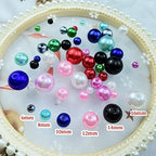 Pinhoollgo 300pcs Pearl Beads 8mm Round Pearl Beads with Hole for DIY Bracelet Necklace Jewelry Making Supplies Handmade Craft(Purple) - color: Purple, size: 8mm/300pcs