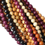 6mm Natural Mixed Wooden Round Loose Beads Jewelry Making KIT with Thread and Needles 960 PCS(12 Wooden, 6mm) - color: 12-Wooden, size: 6mm