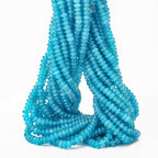 2 Strands (300PCs) Lake Blue Jade Rondelle Beads, 2 * 4mm Gemstone Loose Spacer Abacus Disk Beads for DIY Bracelet Necklace Earrings Jewelry Making, Craft Supplies Beading Kit - color: Lake Blue Jade, size: 2*4MM