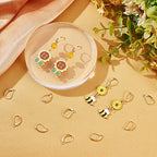 Beebeecraft 1 Box 100Pcs Leverback Earring Hooks 24K Gold Plated French Earring Hooks Earwire Findings 16.5x10mm for DIY Women Earring Making - color: Gold