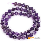 GEM-Inside Natural 8mm Amethyst Gemstone Loose Beads Faceted Purple Square Cambay Crystal Energy Stone Power for Jewelry Making 15" - color: Amethyst, size: 8mm