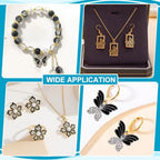 48Pcs 12 Styles Rhinestones Charms Alloy Enamel Love Pendants with Crystal Rhinestone Flower Butterfly Round Ring Charm for Necklace Bracelet Earrings Jewelry Making DIY Craft