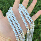 130pcs Adabele Grade A Natural Hematite Silver Plated Healing Gemstone 8mm x 6mm Round Rondelle Loose Beads Gem Stone Spacer for DIY Craft Jewelry Making GFC9-2 - color: Silver Plated Hematite, size: 8x6mm (130pcs/2 Strands)
