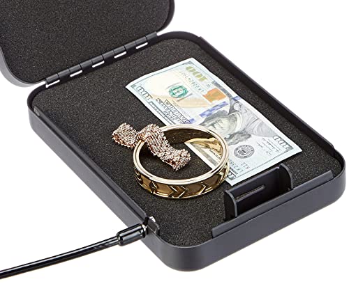 Amazon Basics Portable Security Case Lock Box Safe with Combination Lock for Documents, Valuables, Personal Items, Dorm Room, Home, Large, Black - size: Large
