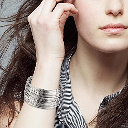 800 Loops Silver Memory Wire 22 Gauge Jewelry Wire Beading Wire for Jewelry Making, Rings, Necklace, Bracelet, DIY Crafting Wires