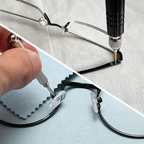 PTSLKHN Eyeglass Repair Kit, 5-in-1 Multifunctional Small Screwdriver, S2 Steel Eyeglass Screwdriver Kit for Eyeglass, Sunglasses, Electronics, Cellphone, Jewelry and More (Black 5in1) - color: Black