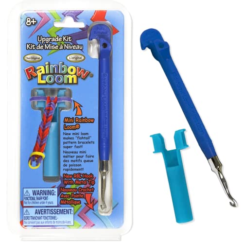 Rainbow Loom® Blue Upgrade Kit, Features a Blue Metal Hook and a Mini Loom to Make Bracelets, for Ages 7+; Rubber Bands are NOT Included - color: Blue