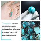 SmileBelle Crystal Necklace, Jade Necklace for Women as Anniversary Birthday Mothers Day Gifts for Women 14k Gold Black Tourmaline as Birthstone Jewelry for Girls Dainty Crystal Jewelry - color: Green Turquoise